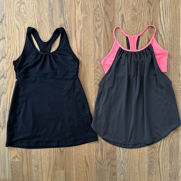 lululemon athletica Tops - Lululemon Tank Top Bundle Sz 6 Women’s Turbo Tuck Me In Black Orange Gray Sporty